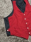 Vintage 1950s Red Wool Waistcoat Vest Mother Of Pearl Buttons Side Tabs Men   s 48