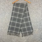 Stewart Of Scotland 100  Cashmere Scarf Gray Plaid Fringe Soft Unisex