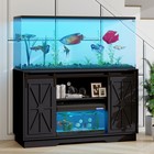55-75 Gallon Fish Tank Stand With Sliding Barn Doors Aquarium Cabinet Heavy Duty