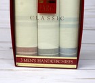 Vintage Paris Classic Set Of 3 Men s Handkerchiefs  White W colored Stripes Iop