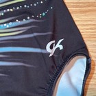 Gk Elite Gymnastics Leotard Girls Cs Child Small Neon Blue Black Sequin Keyhole