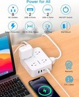Surge Protector Power Strip 8 Outlets 4 Usb 2 Usb-c 5ft Flat Plug 1080j