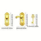 Retro Style 1 12 Scale Dollhouse Lock Key Set Miniature Door Handles Brass Knobs