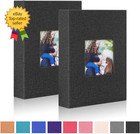 Photo Album 4x6 100 Pockets 2 Packs Small Mini Capacity Linen Photo Album