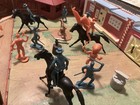 1968 Marx Tin Litho Carry-all Fort Apache Action Play Set -37 Pieces