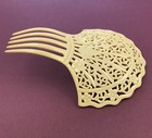 Antique 1920s Celluloid French Ivory Hair Comb Flowers Accessory Pierced