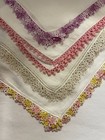 Vintage Lot 8 Elegant Cotton Linen Hankies Handkerchief All Hand Tatted Edges