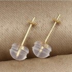 18k Solid Gold Pearl Earring Clasp Bail Pin Setting Diy Jewelry Earring 1pair