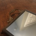 Vintage Footed Vanity Dresser Tray Gold Brass Ornate With Handles 6 5    X 14   