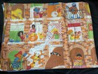 Vtg 80s Sesame Street Twin Flat Sheet Brick Buildings Muppets Fabric Kidcore