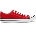 New Women Shoes Low Top Canvas Suede Sneakers Unisex Red Fashion Slip-on Lace Up