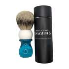 Blue   White Tall Silvertip Badger Shaving Brush  26mm  - By West Coast Shaving