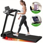 Portable Foldable Home Treadmill With 3 0hp Motor   300 Lbs Capacity - Inclined