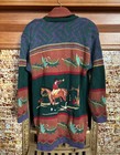Vintage Miller s Equestrian Fox Hunt Women s Cardigan Button Sweater - Size M