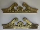 Set Of 2 Door Wall Pediments In Solid Brass - 3   x 10 75    - Antique Federal Style
