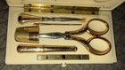 19th Century French N  cessaire 5 Pc Gilt Gold Sewing Set From The Victorian Era