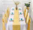 12 Pcs Light Gold Satin Table Runner 12x108 Inch Smooth Wedding Banquet Decor