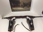 Double Leather Holster Set For The Nichols Stallion 45s   Similar Size Cap Guns