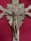Vintage Brass Ornate Wall Cross Sunburst Cross Jesus Religious Decor Crucifix