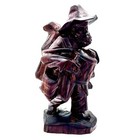 Vintage Hand Carved Wood Figurine Bearded Man With Drum 7 5    Folk Art Sculpture