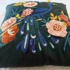 Opalhouse Jungalow Throw Pillow Teal Embroidered Peacock Colorful Square