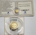 American Mint  5g Gold Worlds Smallest Coins Statue Of Liberty Paris Presentatio