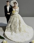 Vintage Mid Century 1950s Wedding Cake Topper Plastic 12       Restored