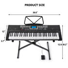 Portable 61key Electric Light Up Piano Keyboard W pedal Stand Headset Microphone