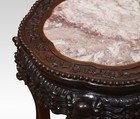 Antique 19th Century Chinese Hardwood Vase Stand Table With Marble Top