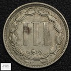 1865 Nickel Three Cent Piece 3cn