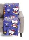 New Hello Kitty Witch Purple Halloween Plush 60 x70  Throw Blanket On Hanger