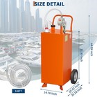     30 Gallon Gas Caddy Portable Fuel Gasoline Diesel Transfer Tank With Pump Whee