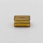 Vintage 1950 s  Volupte Usa Brass Pill Box Mini Trinket Snuff Gold Tone Case 1   