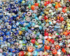 136 Pieces Mixed Glass Lampwork Resin Acrylic Large Holes Beads Jewelry