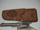 Vintage 10  Hubley Toy Cap Gun Pistol - With Leather Holster
