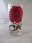 Carnations Peanut Butter Glass Red Flower 5  - Name At Bottom Narrow