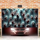 Halloween Garage Door Covers Decorative 13x6ft Banner Polyester  Ghost Handprint