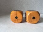 Vintage Jumbo 2    Bakelite Rounded Corner Poker Butterscotch Dice