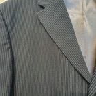 Oscar De La Renta Components Mens Pinstripe Blazer Charcoal Gray 3 Button Jacket