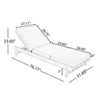 Light Teak Acacia Wood Chaise Lounge Set Patio Poolside Backyard