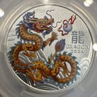 2024 Australia 50c Year Of The Dragon 1 2oz  9999 Silver Pcgs Ms70 P125