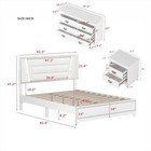 3 Piece Bedroom Set Queen Size Upholstered Bed With Led Lights   Nightstands