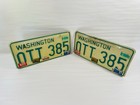 Pair Of Vintage 1972 Washington License Plates With 74 And 77 Stickers Tags