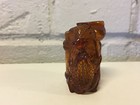 Vintage Japanese Signed Netsuke Amber Or Resin Frogs Kissing On Barrel