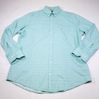 Mizzen   Main Shirt Mens M Mint Green Classic Fit Leeward Collection Polka Dot