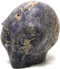 Outstanding Xl Purple White Jade Crystal Alien Head Skull Art Paperweight