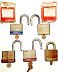 Vintage Master Lock Co  No  19  19 Padlock Lot Of 5 Used   New Nos 2 Keyed Alike