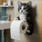 Cat Toilet Paper Holder Wall Mounted Bathroom Tissue Roll Dispenser Home Decor