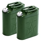 5gallon 20l 2pcs Jerry Can Metal Steel Tank Military Style Storage Gas Can Green