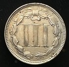 1868 Three Cent Nickel Uncirculated Unc 3c Us Mint Type Coin Philadelphia